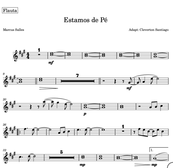 Partitura Gospel Estamos de Pé Marcus Salles