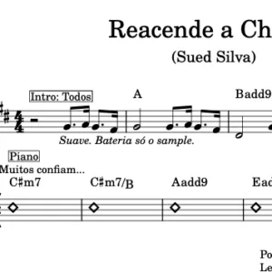 Partitura e Cifra Gospel - Reacende a Chama (Sued Silva)