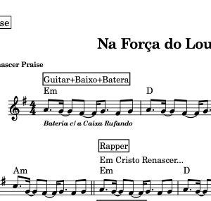 Partitura e Cifra Gospel - Na Força do Louvor (Renascer Praise)