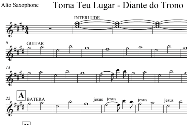 Partitura Gospel do Naipe de Metais - Toma Teu Lugar (Diante do Trono) - Image 4