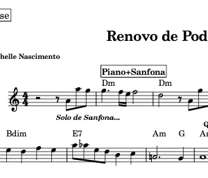 Partitura e Cifra Gospel - Renovo de Poder (Michele Nascimento)