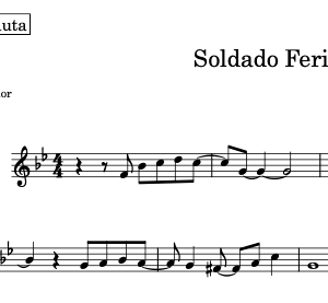Partitura Melódica da Música Gospel com Playback "Soldado Ferido" (Cantor Júnior)