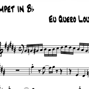 Partitura Gospel Naipe de Metais da Música "Eu Quero Louvar" - Coral Kadmiel
