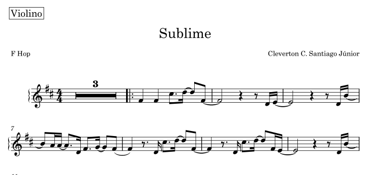 Partitura Gospel Melódica da Música "Sublime" - FHop