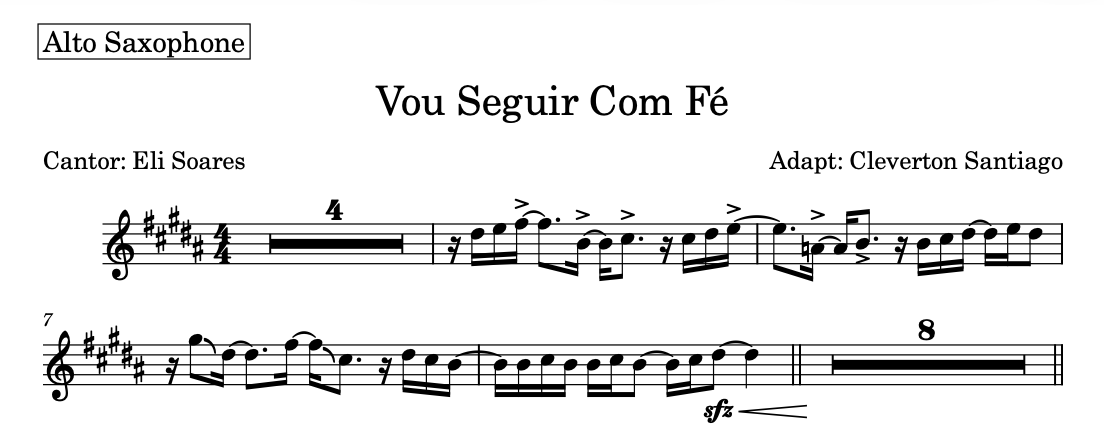 Partitura Gospel Melódica da Música "Vou seguir com fé" - Eli Soares - Imagem 3