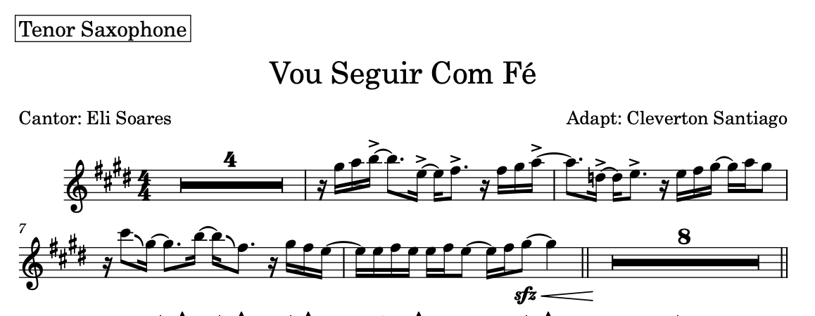 Partitura Gospel Melódica da Música "Vou seguir com fé" - Eli Soares - Imagem 2