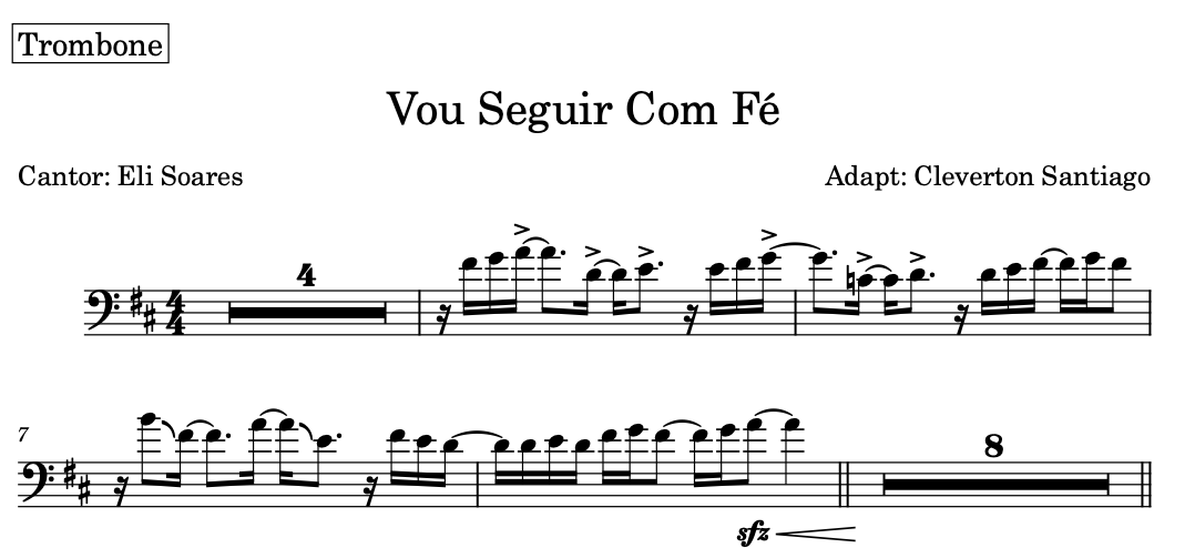 Partitura Gospel Melódica da Música "Vou seguir com fé" - Eli Soares